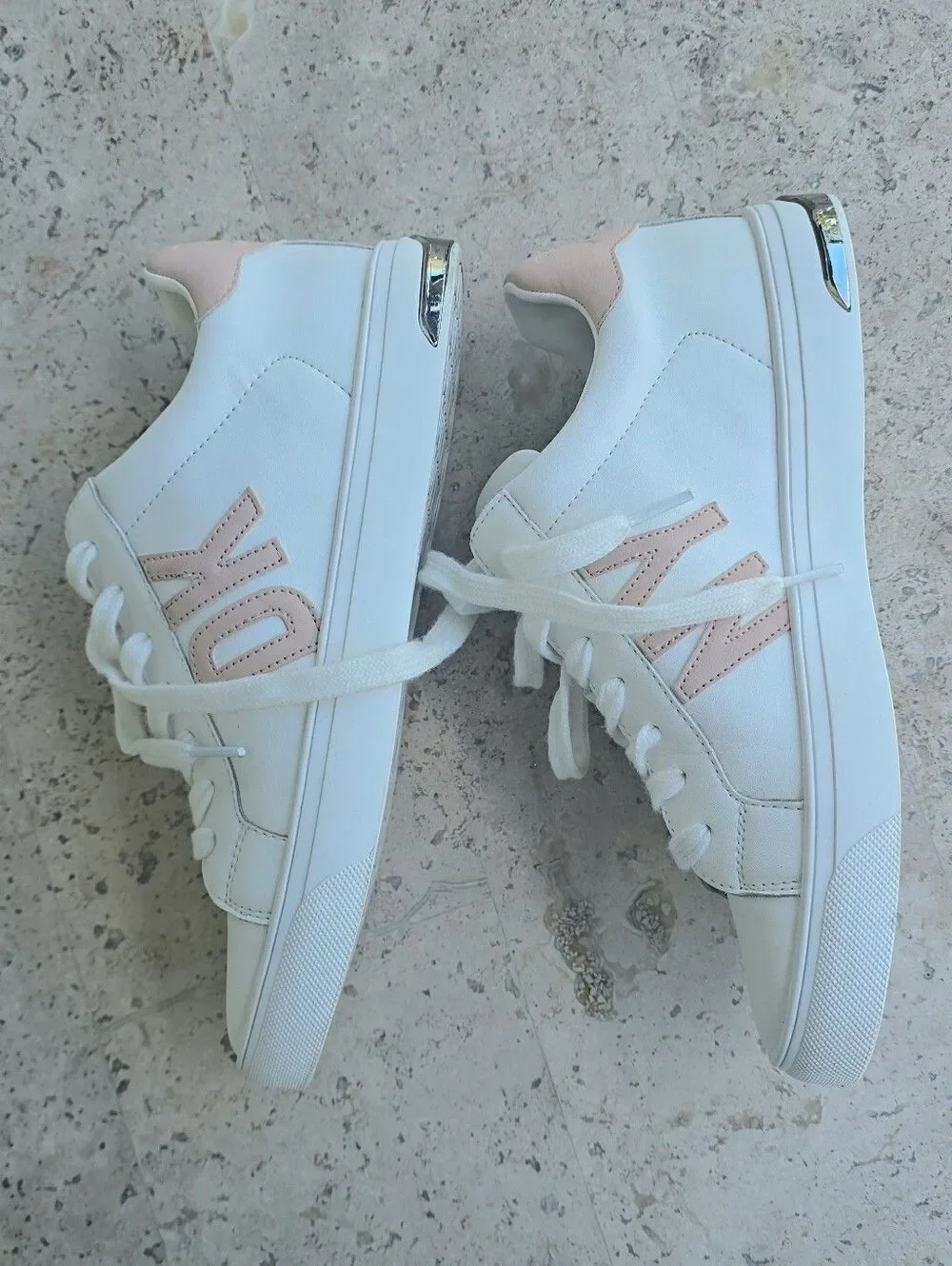 Dkny snicker white and pink Size 8